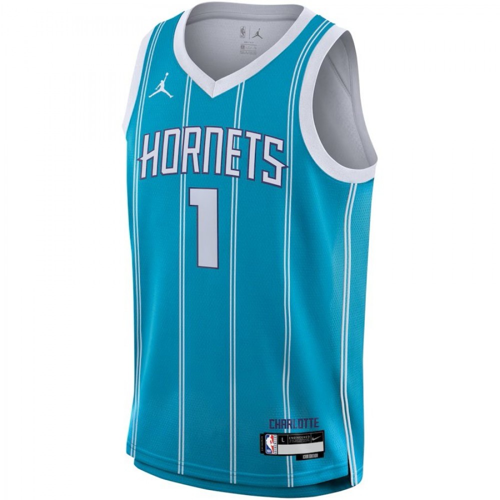 Youth Jordan LaMelo Ball Teal Charlotte Hornets Swingman Jersey - Icon Edition-Pro Kit Vault | Brand New 26/27 Sports Jerseys